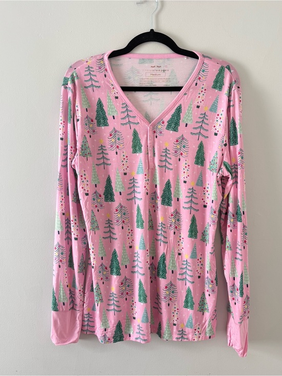 Little Sleepies Other - Little Sleepies Women’s Pink Twinkling Trees Bamboo Pajama Top Christmas